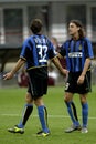 Christian Vieri and Herman Crespo during the match